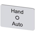 SIEMENS - Targhetta identificativa 17,5 x 27 mm, colore argento, iscrizione: Hand O Auto