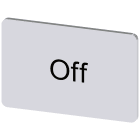 SIEMENS - Targhetta identificativa 17,5 x 27 mm, colore argento, iscrizione: Off 3SU19000AD810DK0