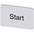 SIEMENS - Targhetta identificativa 17,5 x 27 mm, colore argento, iscrizione: Start