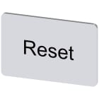 SIEMENS - Targhetta identificativa 17,5 x 27 mm, colore argento, iscrizione: Reset