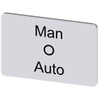 SIEMENS - Targhetta identificativa 17,5 x 27 mm, colore argento, iscrizione: Man-O-Auto 3SU19000AD810DY0