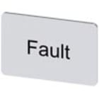 SIEMENS - Targhetta identificativa 17,5 x 27 mm, colore argento, iscrizione: Fault 3SU19000AD810EC0