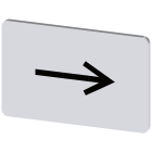 SIEMENS - Targhetta identificativa 17,5 x 27 mm, colore argento, simbolo: Direzione freccia a destra 3SU19000AD810QR0
