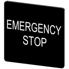 SIEMENS - Targhetta identificativa 27 x 27 mm, colore nero, iscrizione: Emergency Stop 3SU19000AE160DA0