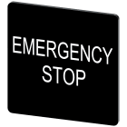 SIEMENS - Targhetta identificativa 27 x 27 mm, colore nero, iscrizione: Emergency Stop 3SU19000AE160DA0