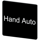 SIEMENS - Targhetta identificativa 27 x 27 mm, colore nero, iscrizione: Hand Auto 3SU19000AE160DB0