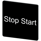 SIEMENS - Targhetta identificativa 27 x 27 mm, colore nero, iscrizione: Stop Start 3SU19000AE160DC0