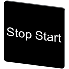 SIEMENS - Targhetta identificativa 27 x 27 mm, colore nero, iscrizione: Stop Start