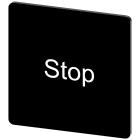 SIEMENS - Targhetta identificativa 27 x 27 mm, colore nero, iscrizione: Stop 3SU19000AE160DS0