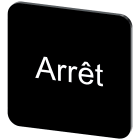 SIEMENS - Targhetta identificativa 22 x 22 mm, colore nero, iscrizione: Arret