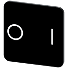 SIEMENS - Targhetta identificativa 22 x 22 mm, colore nero, simbolo: O* I 3SU19000AF160QG0