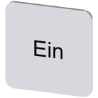 SIEMENS - Targhetta identificativa 22 x 22 mm, colore argento, iscrizione: Ein 3SU19000AF810AB0