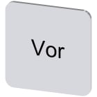 SIEMENS - Targhetta identificativa 22 x 22 mm, colore argento, iscrizione: Vor 3SU19000AF810AF0