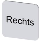 SIEMENS - Targhetta identificativa 22 x 22 mm, colore argento, iscrizione: Rechts 3SU19000AF810AH0