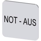 SIEMENS - Targhetta identificativa 22 x 22 mm, colore argento, iscrizione: NOT AUS 3SU19000AF810AS0