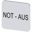 SIEMENS - Targhetta identificativa 22 x 22 mm, colore argento, iscrizione: NOT AUS