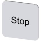 SIEMENS - Targhetta identificativa 22 x 22 mm, colore argento, iscrizione: Stop 3SU19000AF810DS0