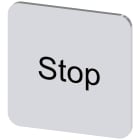 SIEMENS - Targhetta identificativa 22 x 22 mm, colore argento, iscrizione: Stop 3SU19000AF810DS0