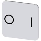 SIEMENS - Targhetta identificativa 22 x 22 mm, colore argento, simbolo: O* I 3SU19000AF810QG0