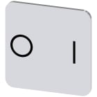 SIEMENS - Targhetta identificativa 22 x 22 mm, colore argento, simbolo: O* I