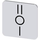 SIEMENS - Targhetta identificativa 22 x 22 mm, colore argento, simbolo: I* O II (uno sotto laltro)