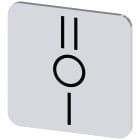 SIEMENS - Targhetta identificativa 22 x 22 mm, colore argento, simbolo: I* O II (uno sotto laltro) 3SU19000AF810QQ0