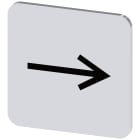 SIEMENS - Targhetta identificativa 22 x 22 mm, colore argento, simbolo: Direzione freccia a destra 3SU19000AF810QR0