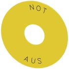 SIEMENS - Disco targhetta per arresto di emergenza, colore giallo, off di emergenza, diametro esterno 75 mm, diametro interno 22,5 mm 3SU19000BB310AS0