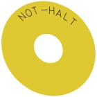 SIEMENS - Targhetta con dicitura rotonda per pulsante a fungo di ARRESTO DI EMERGENZA, colore giallo, diametro esterno 75 mm 3SU19000BC310AT0