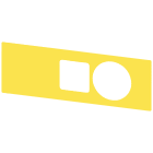 SIEMENS - Targhetta con dicitura per pulsante a fungo di ARRESTO DI EMERGENZA su pulsantiera, colore giallo