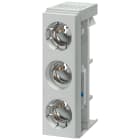 SIEMENS - Base DIAZED a cavaliere SR60 a 3 poli, DII, 25 A, 500 V per sbarre collettrici 5/10 mm