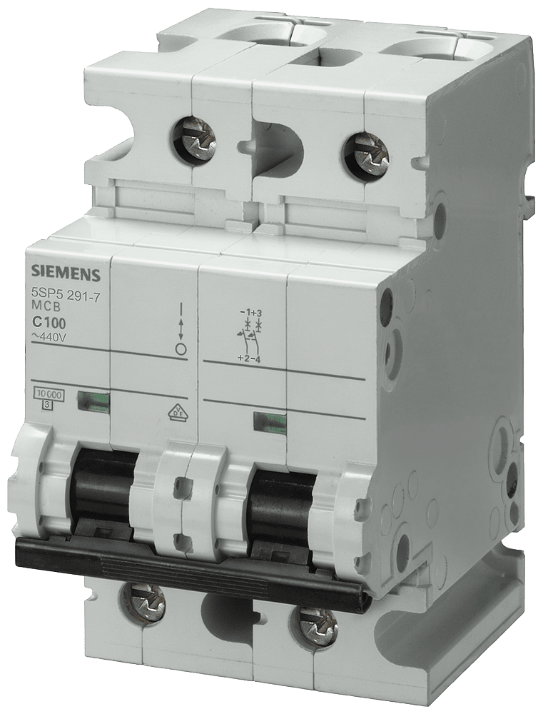 SIEMENS - interruttore magnetotermico DC 440 V 10 kA, a 2 poli, C, 100A