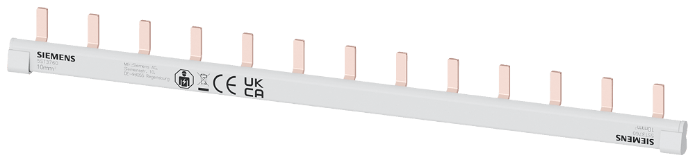 SIEMENS - Sbarra di collegamento a punte, monofase 10 mm², 13 punte, isolamento grigio 5ST3760