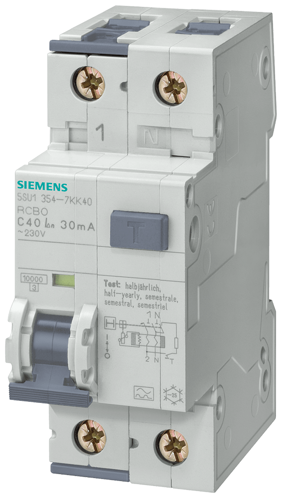 SIEMENS - MTD 10KA 20KA 1P+N B13 TIPO AC0,3A 5SU16540KK13
