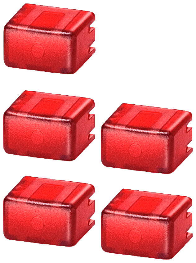 SIEMENS - Set di cappucci per pulsante 5TE48, set con risp. 5x rosso/trasparente 5TG8061