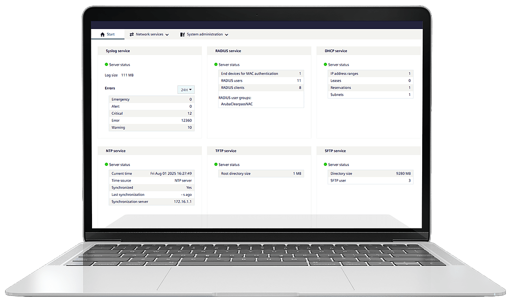 SIEMENS - SINEC INS Basic 50 DL forma di fornitura: download servizi per la gestione di reti industriali, server RADIUS, Syslog, NTP, DHCP, TFTP, SFTP, DNS, ...