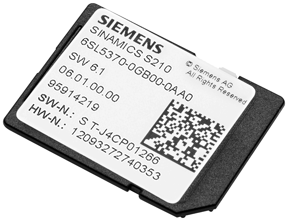 SIEMENS - SINAMICS S210 SD-Card incl. concessione di licenza (Certificate of License, presente sulla scheda), V6.3 6SL53700GD000AA0