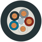 SIEMENS - Control Cable, a 5 fili, cavo di energia, a trefoli 5x AWG24, a metraggio