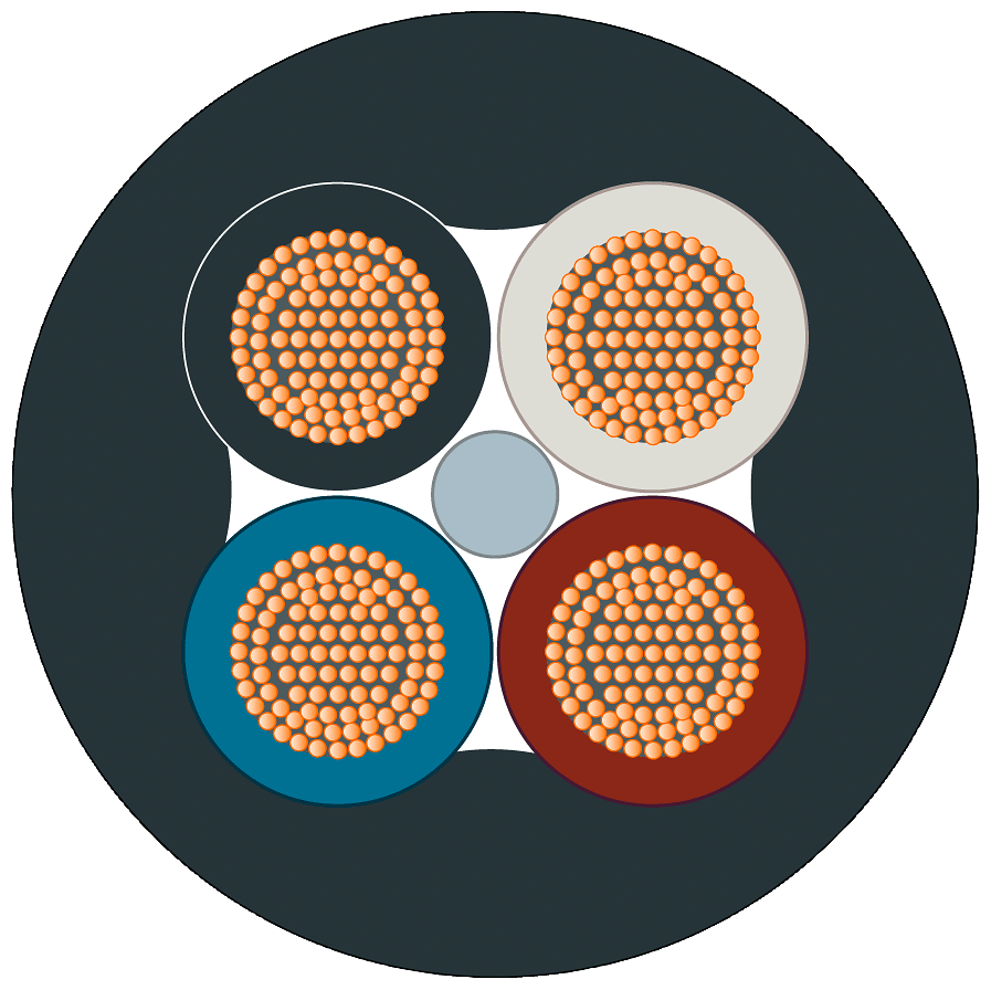 SIEMENS - FRNC Energy Cable 4 fili, cavo energia, trefoli 4x1,5 mm² trascinab. a metraggio