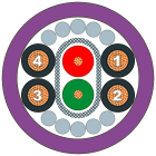 SIEMENS - PB ECOFAST Hybrid Cable, 2x Cu 0,64 mm, 4x Cu 1,5 mm², spina/presa ECOFAST, 1 m 6XV18307BH10