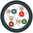SIEMENS - IE TP TRAIN CABLE 4X2 CAT7, BY THE METER 6XV18782T