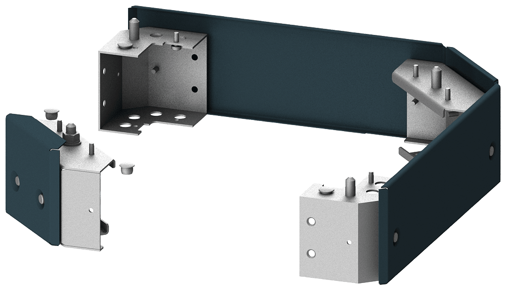 SIEMENS - Angolari zoccolo con copertura per scomparto dangolo, A: 100mm, P: 400mm 8PQ10100BA04