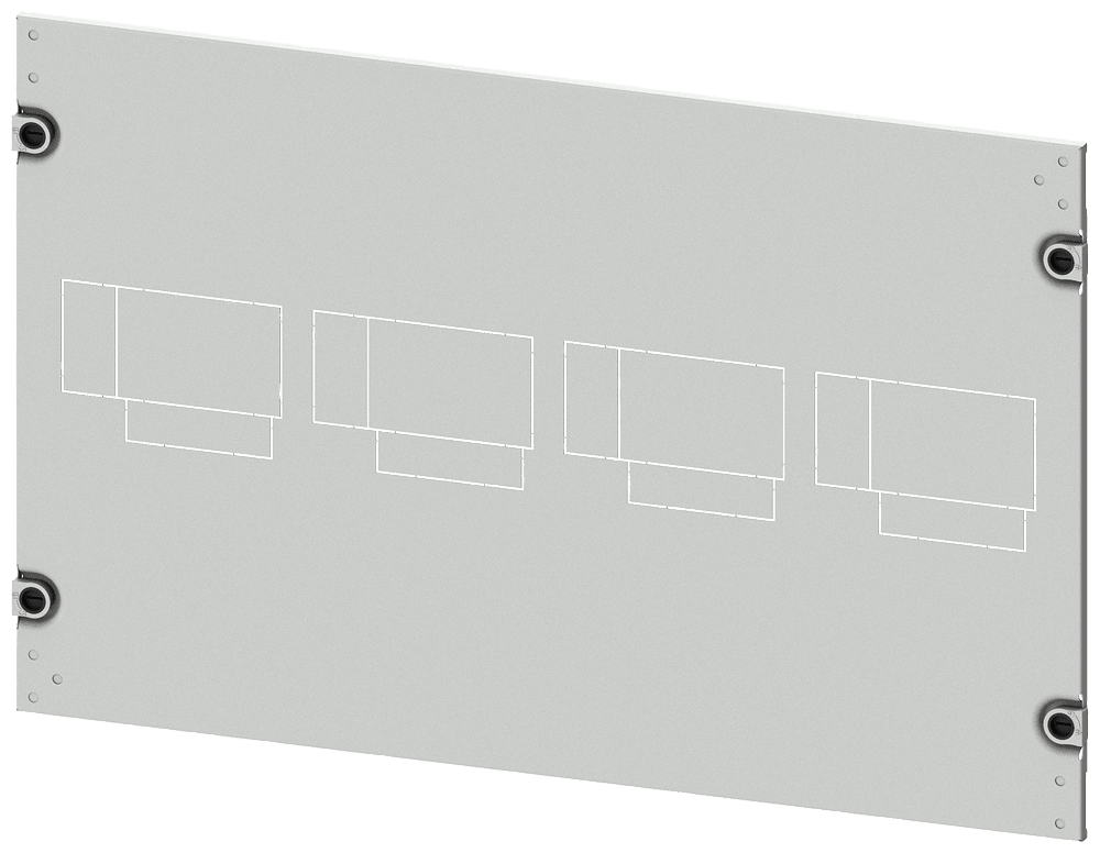 SIEMENS - mostrina copriforo 3VA20 (100A), 3VA21 (160A,) 3VA22 (250A), a 4 poli, installazione fissa, tecnica ad innesto, struttura 8US, azionamento: diretta...