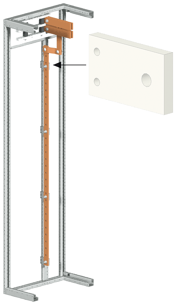 SIEMENS - Supporto sbarre N/Pen/PE, sbarra collettrice verticale, 1 set = 4 pezzi