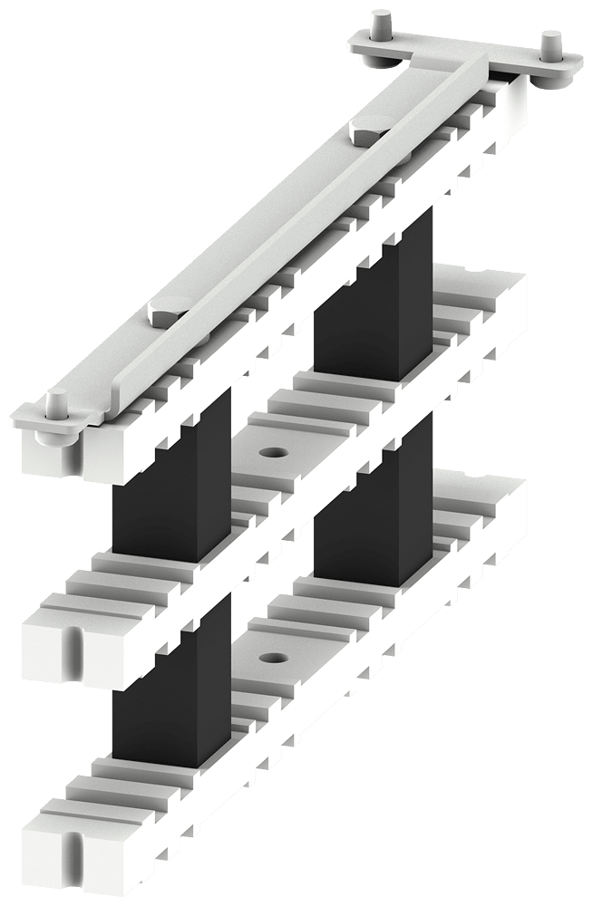 SIEMENS - Supporto sbarre di distribuzione verticali piane, La: 200mm, 1 set=3 pezzi