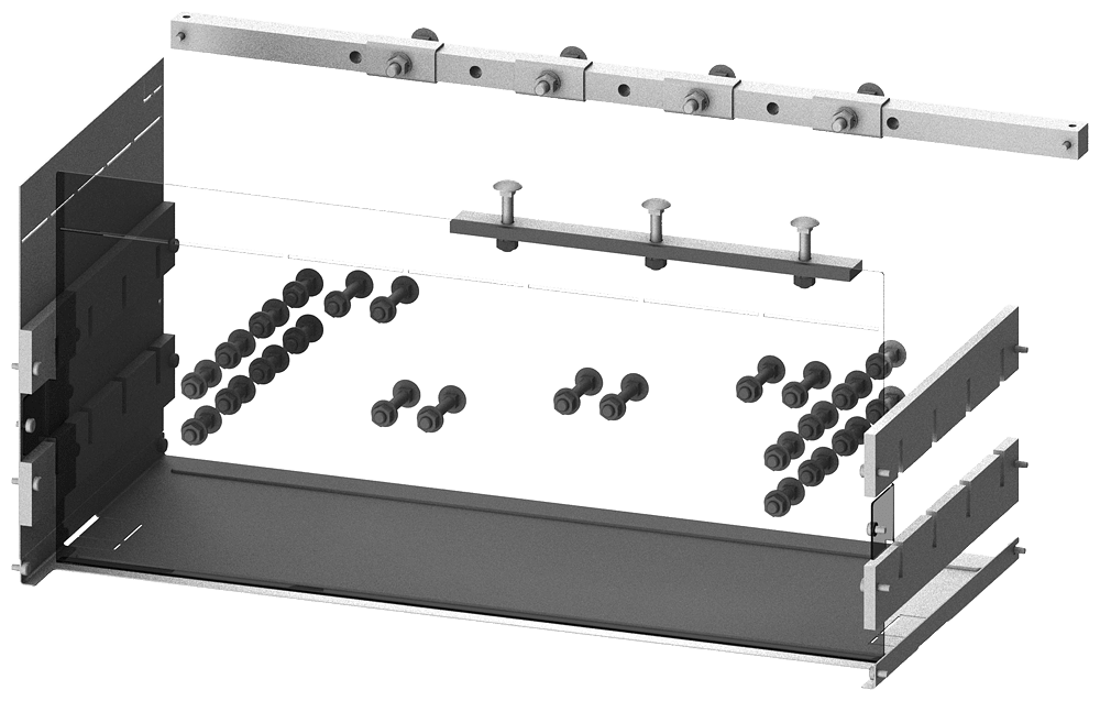 SIEMENS - Collegamento sbarra collettrice verticale 3WA GC II (3.200 A), esecuzione fissa, esecuzione estraibile 8PQ60005BA47