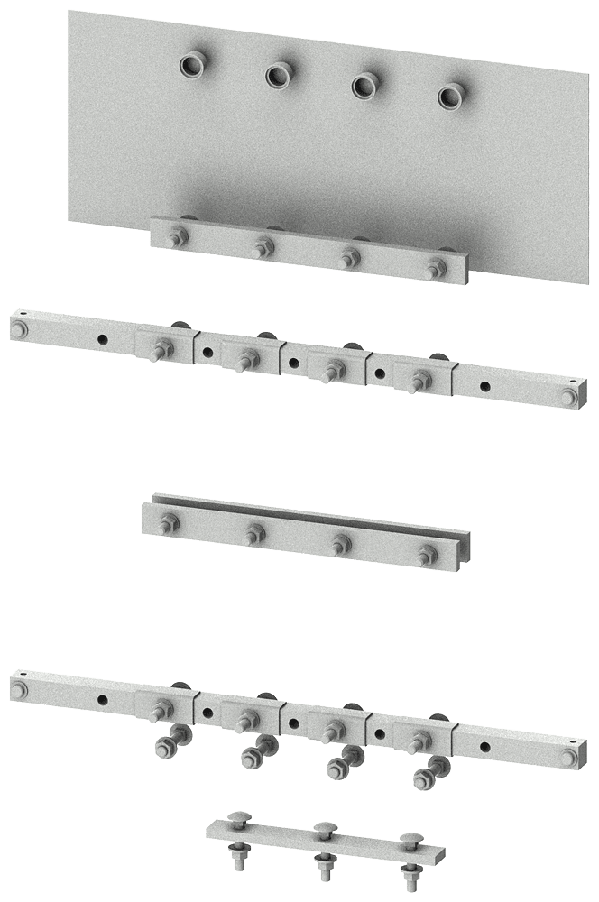 SIEMENS - 3WA collegamento sbarre collettrici principali GC I, fisso, esecuzione estraibile a 3/4 poli, La: 600mm