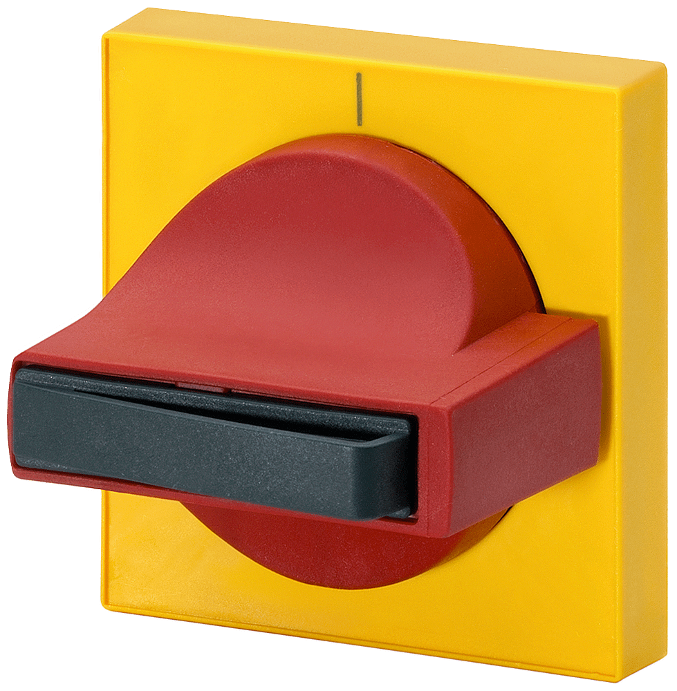 SIEMENS - Operatore 8UC7 con mostrina frontale, operatore colore rosso, mostrina frontale colore giallo parte di ricambio 8UC71203BB