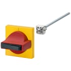 SIEMENS - Comando porta 8UC7, operatore colore rosso, mostrina frontale colore giallo per interruttori automatici 3VL1, 3VL2