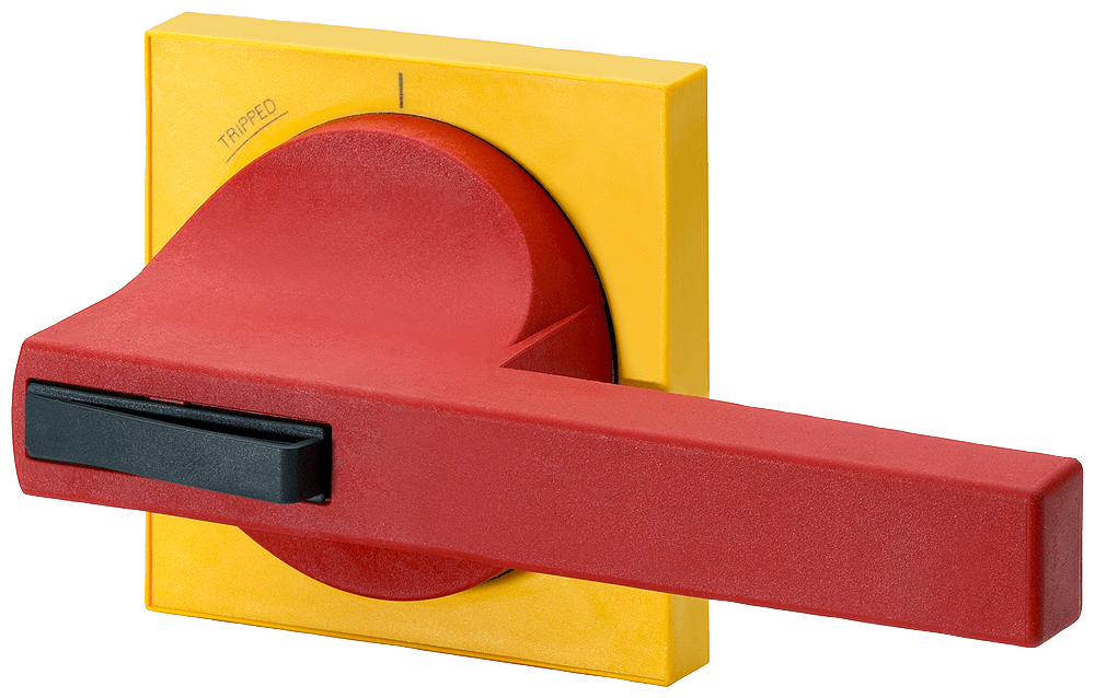 SIEMENS - Operatore 8UC7 con mostrina frontale, operatore colore rosso, mostrina frontale colore giallo parte di ricambio 8UC73208BD